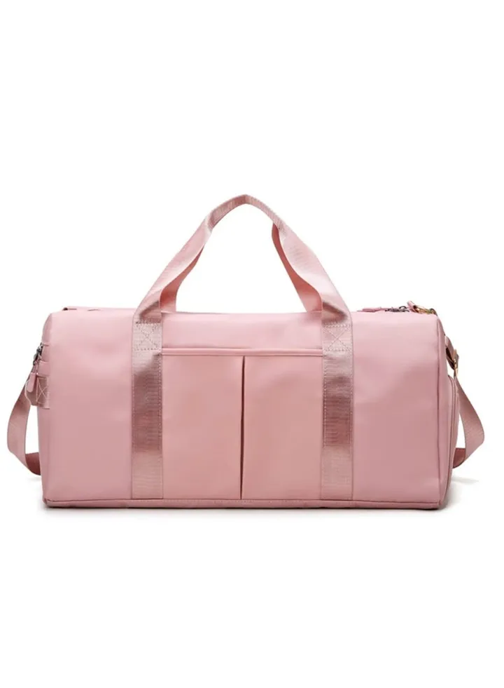 Fitness bag/sports bag waterproof suitcase with shoe and wet clothing compartment, Pink