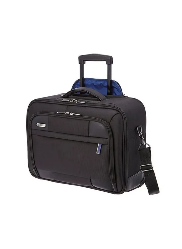 MERIT ROLLING TOTE AS BLACK/BLUE