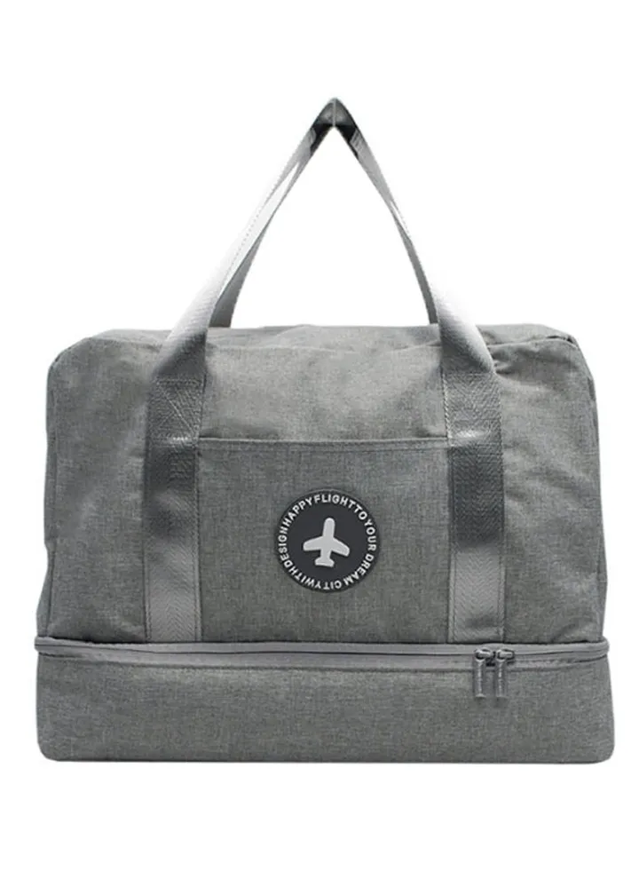 Waterproof Double Layer Portable Travel Bag Grey
