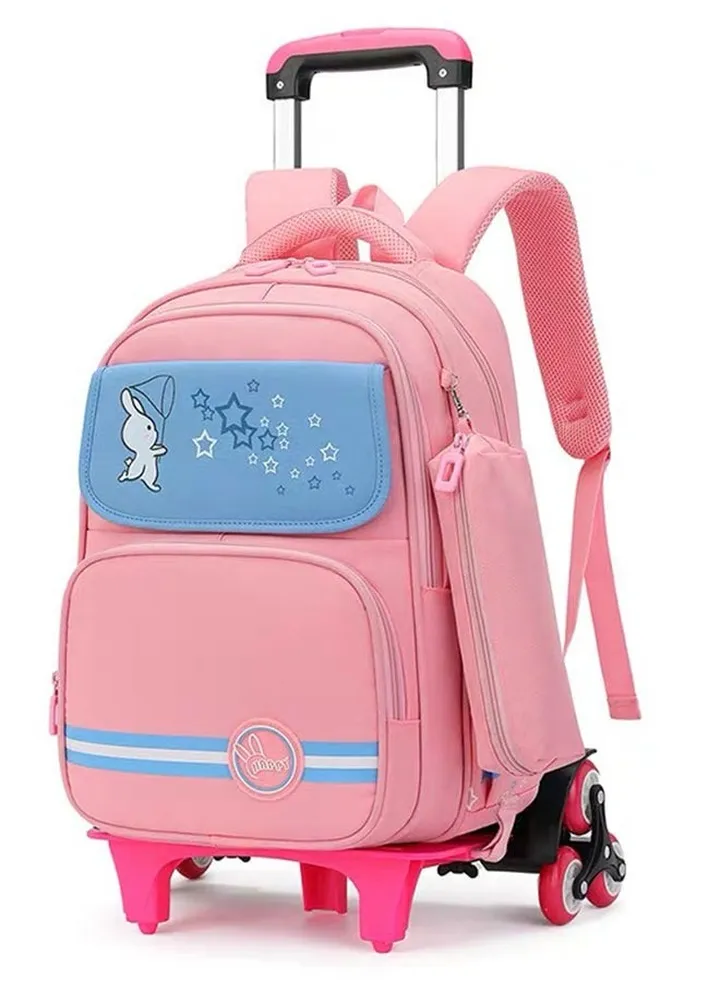 Girls Rolling Backpacks Durable Students Wheeled Backpack Large Capacity School Bag with wheels Kids Travel Trolley BookBag School Luggage Bag for Boys Girls