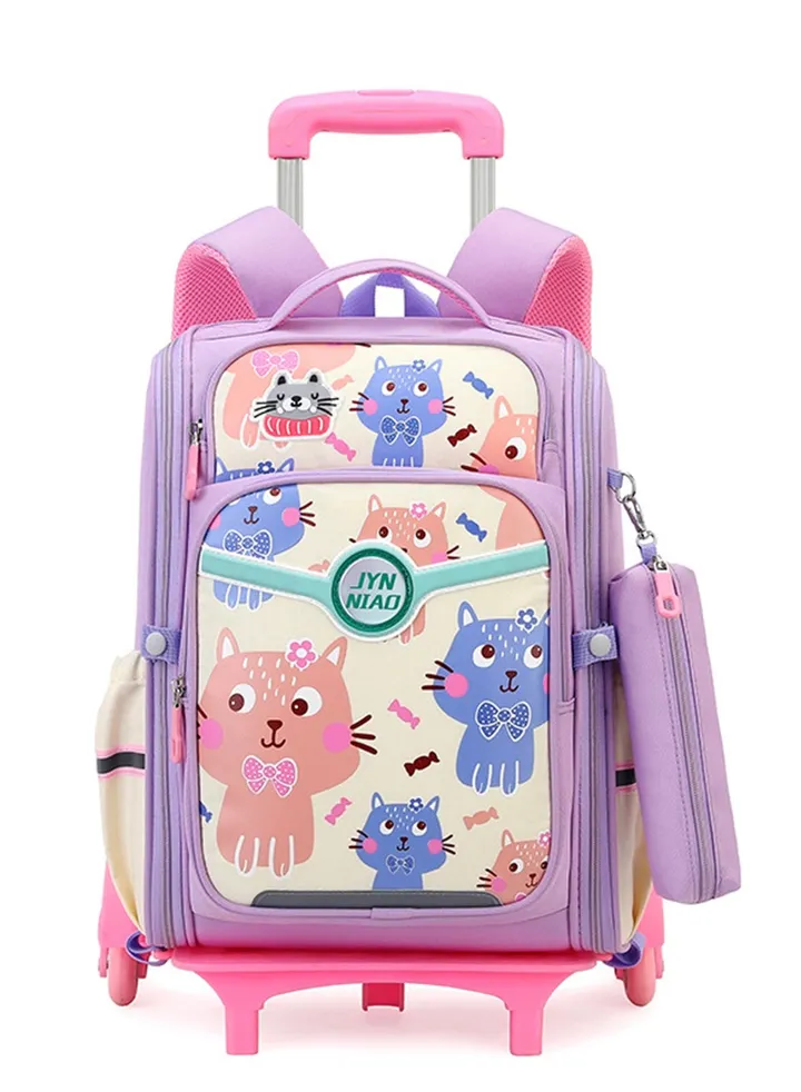 Rolling Backpack Travel Trolly BookBag School Wheeled Backpack for Boys Girls Kids Luggage School Bag with Wheels Trolley Backpack