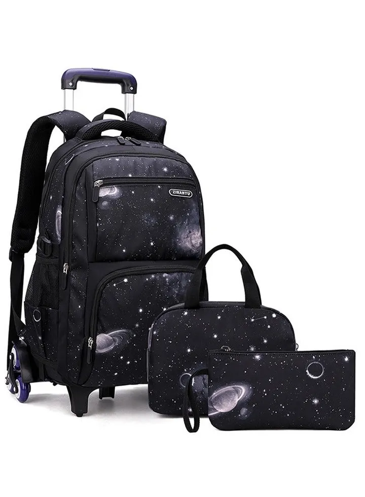 Rolling Backpack 3 in 1 Travel Trolly BookBag School Wheeled Backpack for Boys Girls Kids Luggage School Bag with Wheels Trolley Backpack