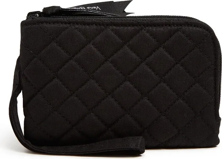 Vera Bradley Women's Recycled Cotton RFID Double Zip ID Black