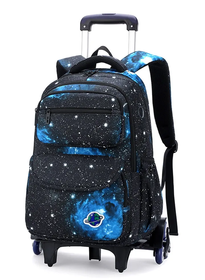 Rolling Backpack Travel Trolly BookBag School Wheeled Backpack for Boys Girls Kids Luggage School Bag with Wheels Trolley Backpack