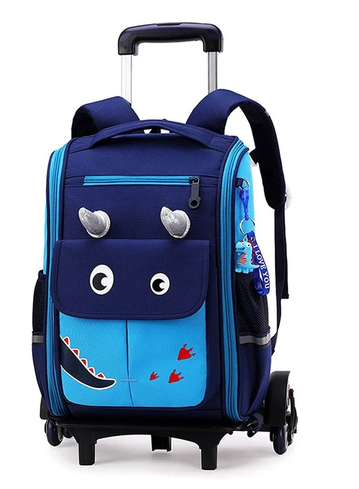Wheeled Rolling Backpack Black Bookbag for Boys and Girls School Student Bookbags Laptop Travel Trolley Bag