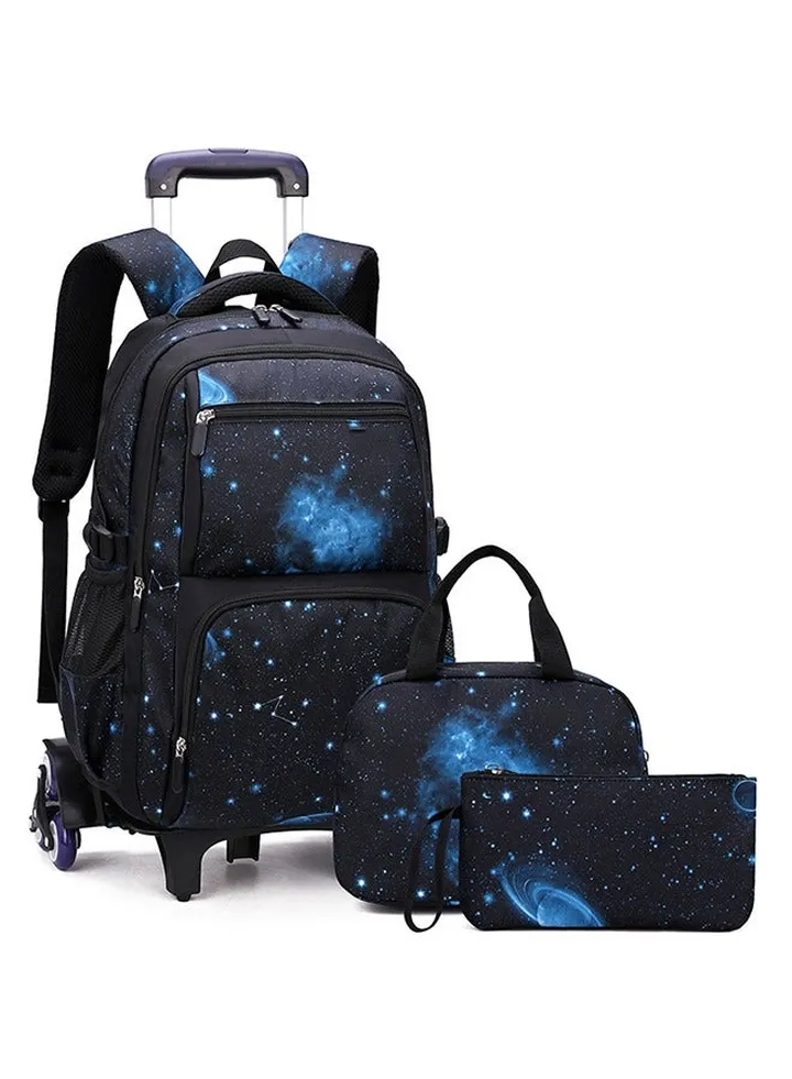 Rolling Backpack 3 in 1 Travel Trolly BookBag School Wheeled Backpack for Boys Girls Kids Luggage School Bag with Wheels Trolley Backpack