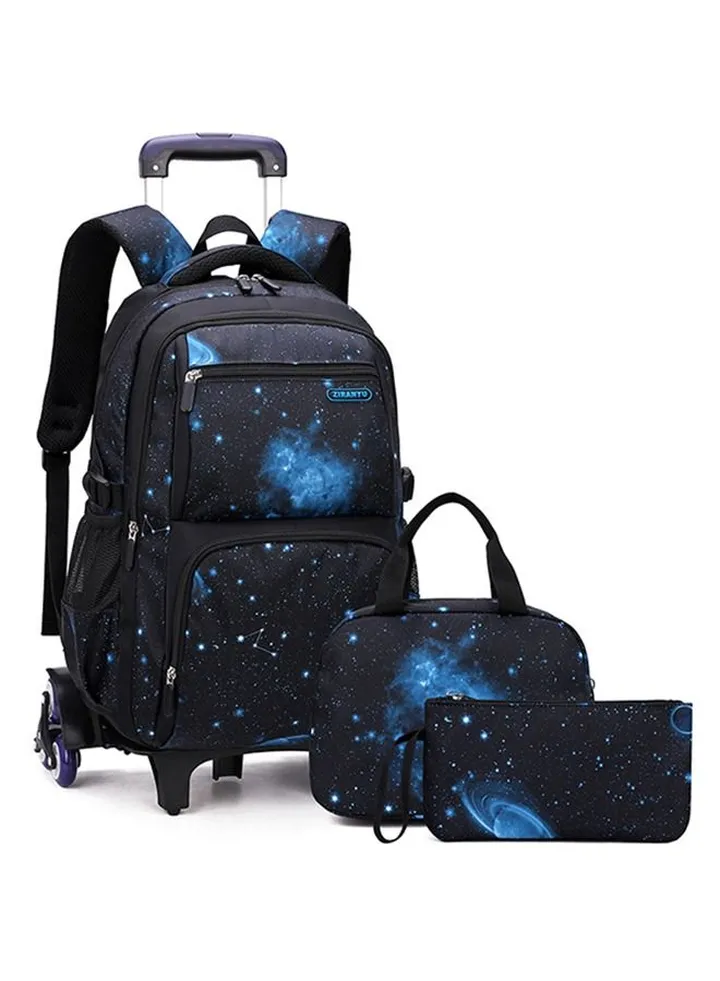Boys Backpacks Kids' Luggage Wheeled Bags Kids Trolley School Bags Space Starry Sky Printed Durable Bookbag