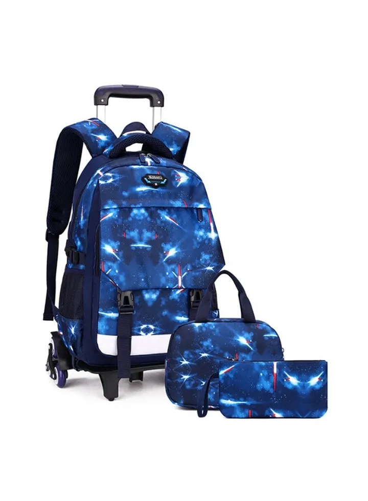 Kids Rolling Backpacks Fashion Printed Trolley School Bags Large Capacity Wheeled Kids' Luggage Bag