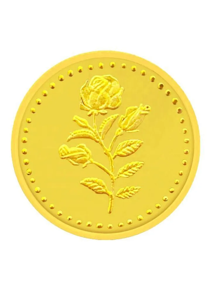24 Karat 1g Gold Flower Design Coin
