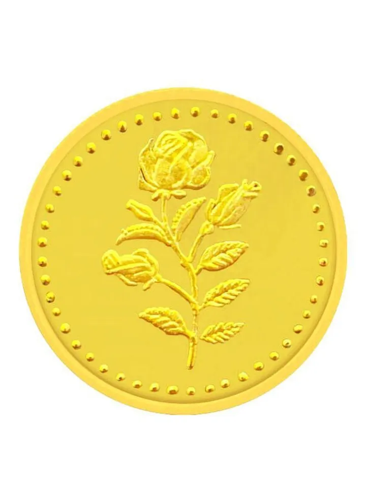 24 Karat 3g Gold Flower Design Coin