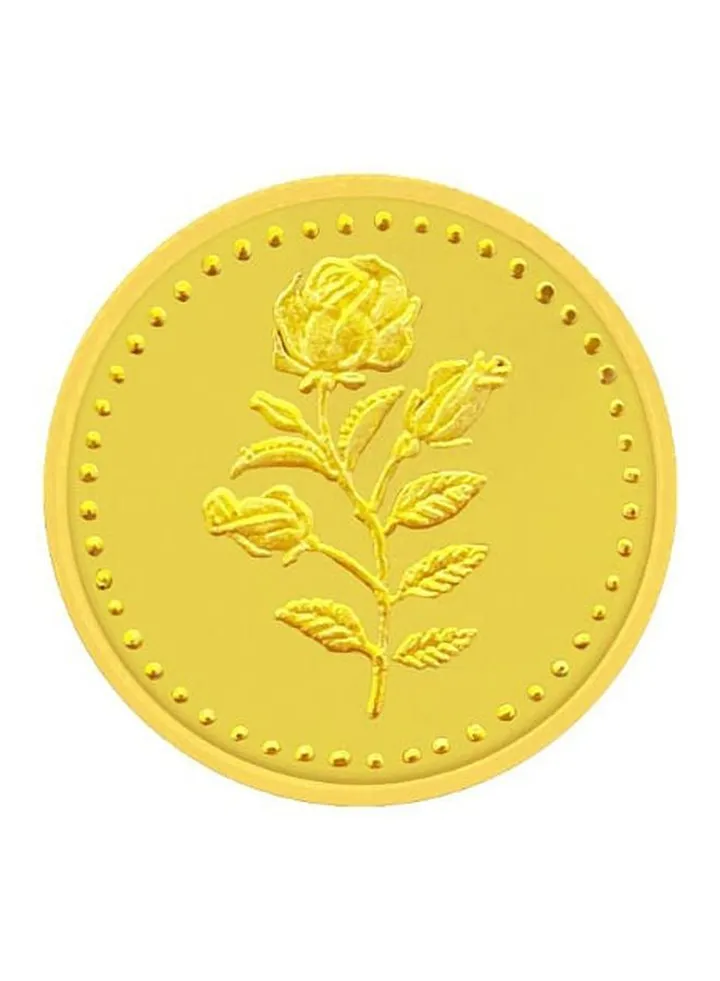 24 Karat 10g Gold Flower Design Coin