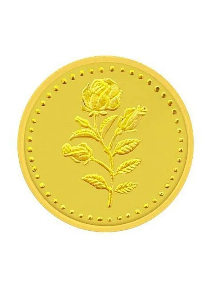 24 Karat 5g Gold Flower Design Coin
