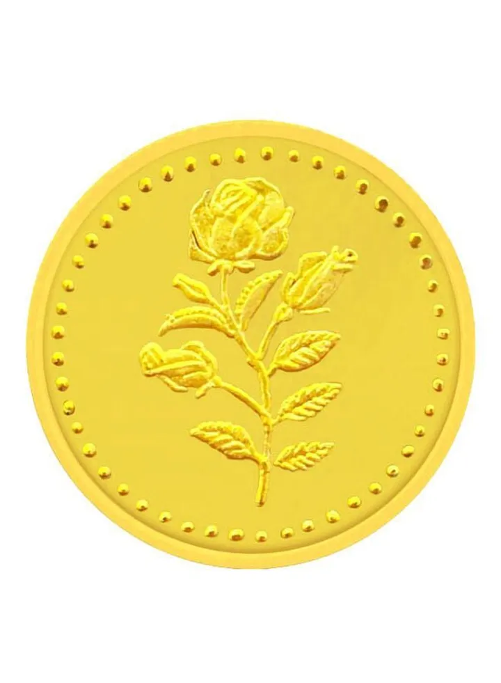 24 Karat 4g Gold Flower Design Coin