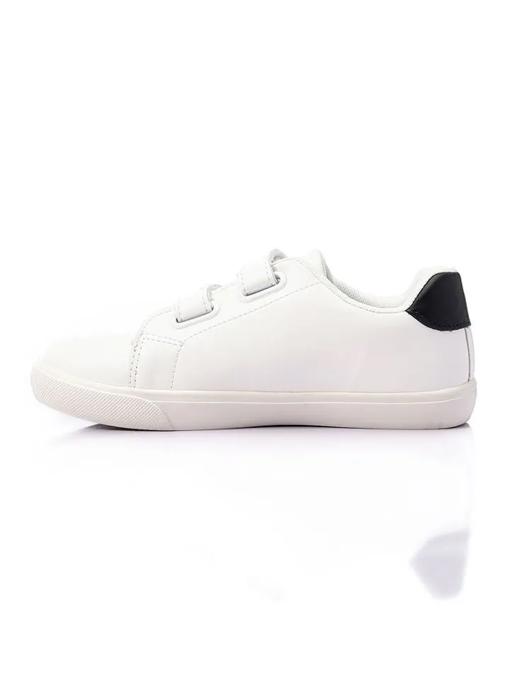 Boys Basic Velcro Sneakers -White