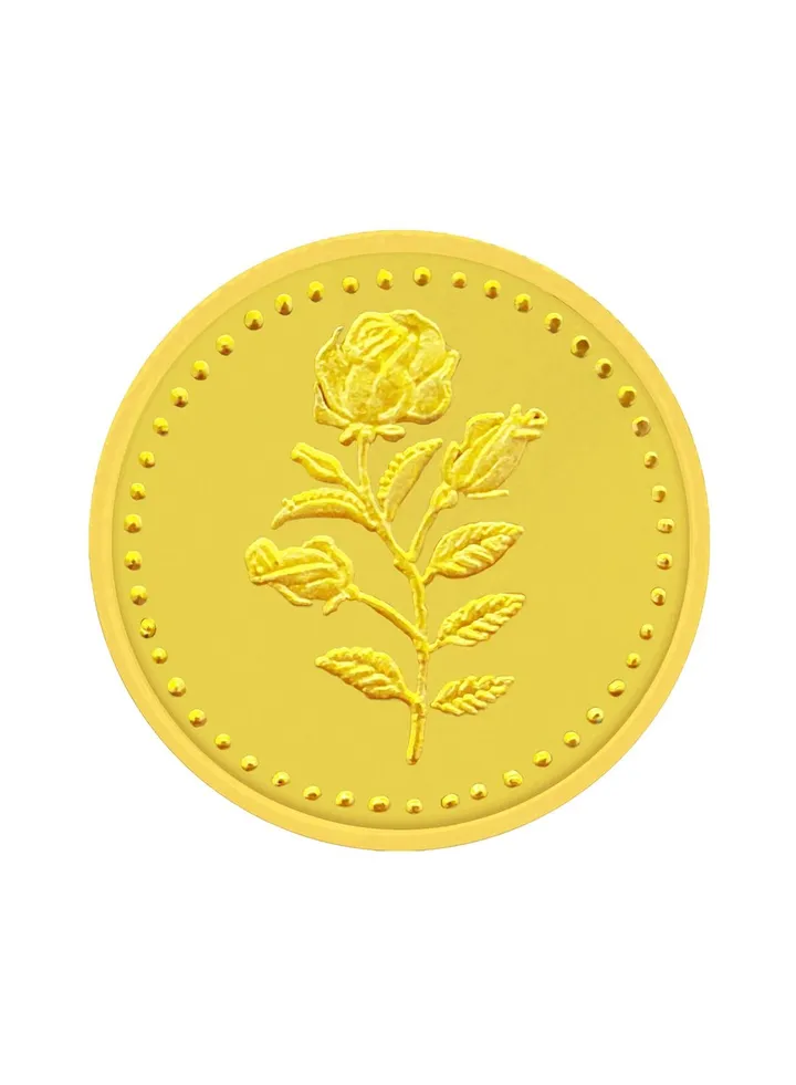 24 Karat 30 grams Pure Gold Coin Flower