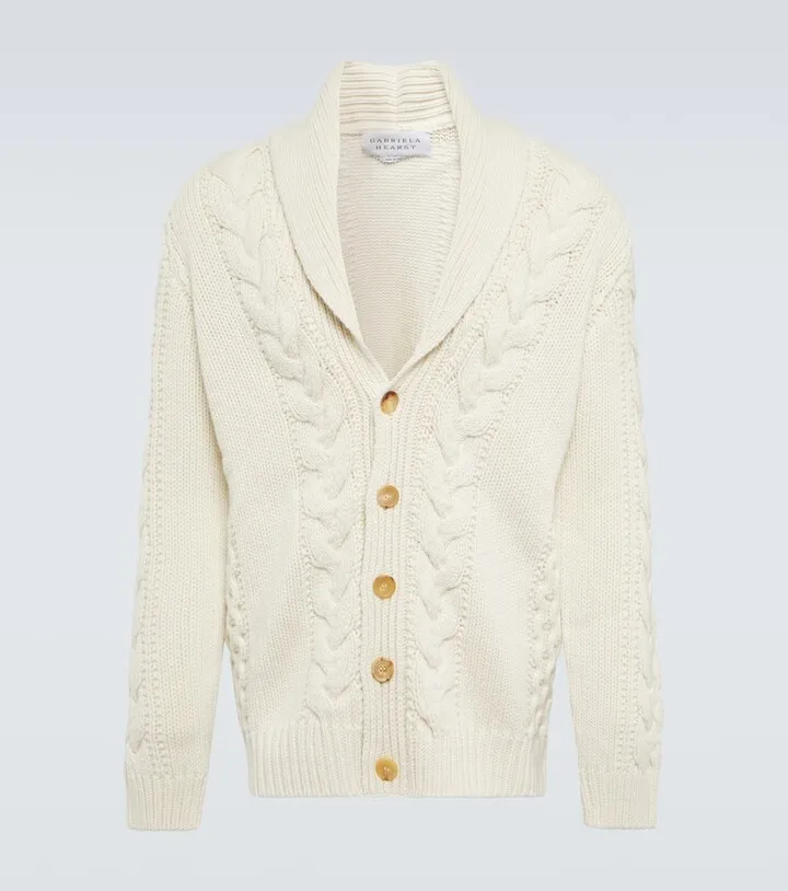 Cable-knit cashmere cardigan