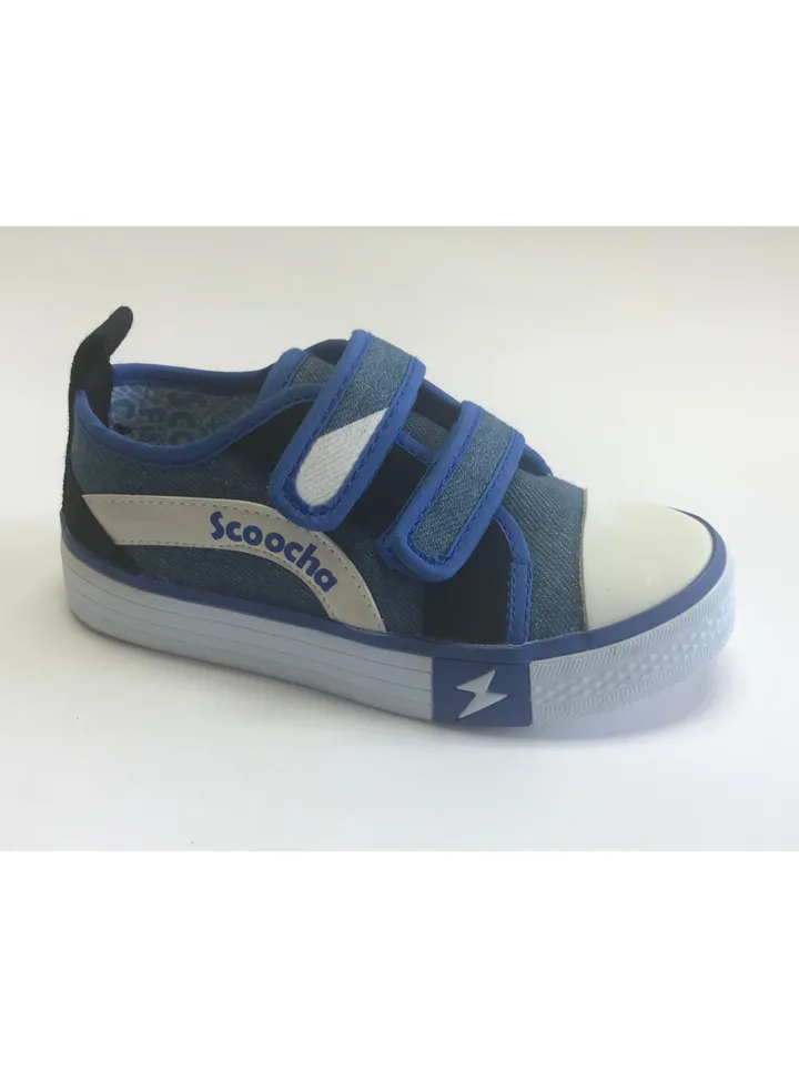 Shoes Flat Fashion Sneakers Easy to Wear with Side Sticker for Kids Blue