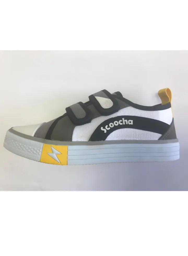 Kids Shoes Flat Fashion Sneakers Comfort Easy Fitting for Boys White & Light grey