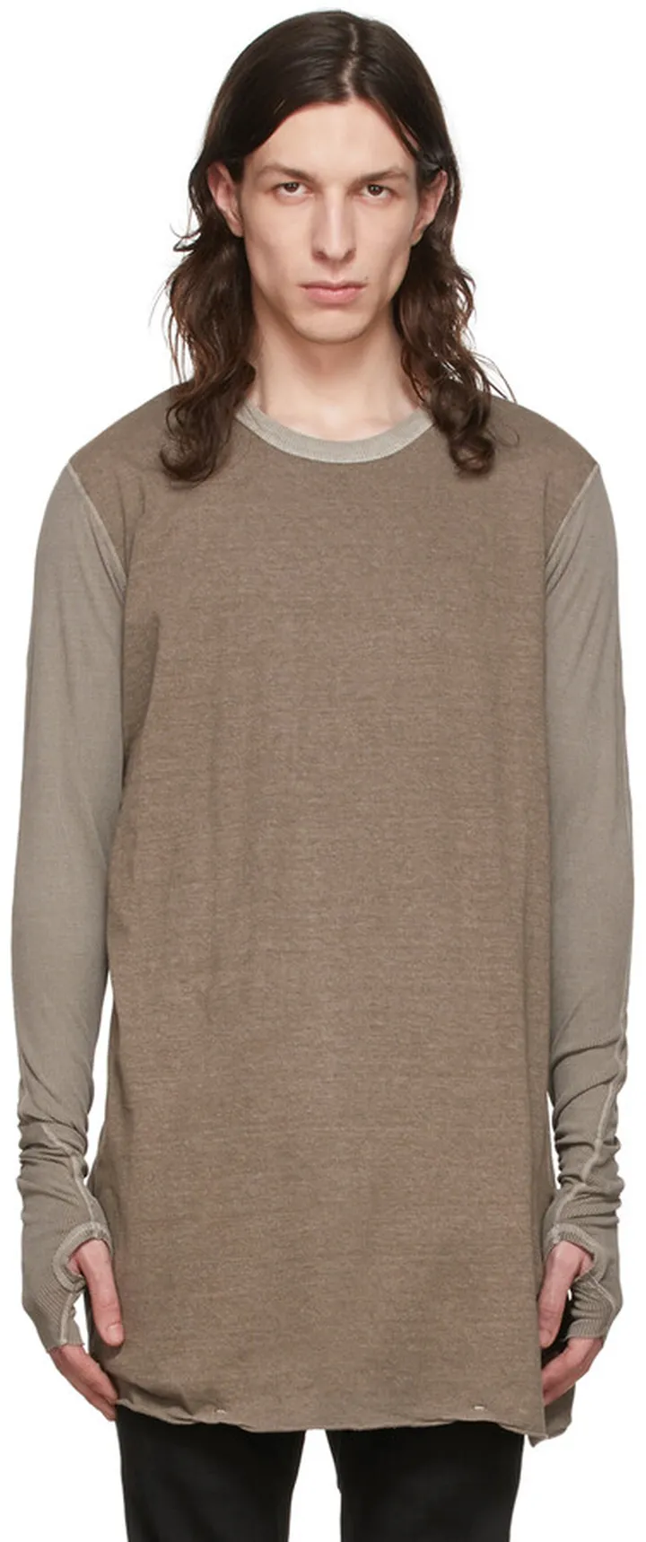 Boris Bidjan Saberi Grey Cotton T-Shirt