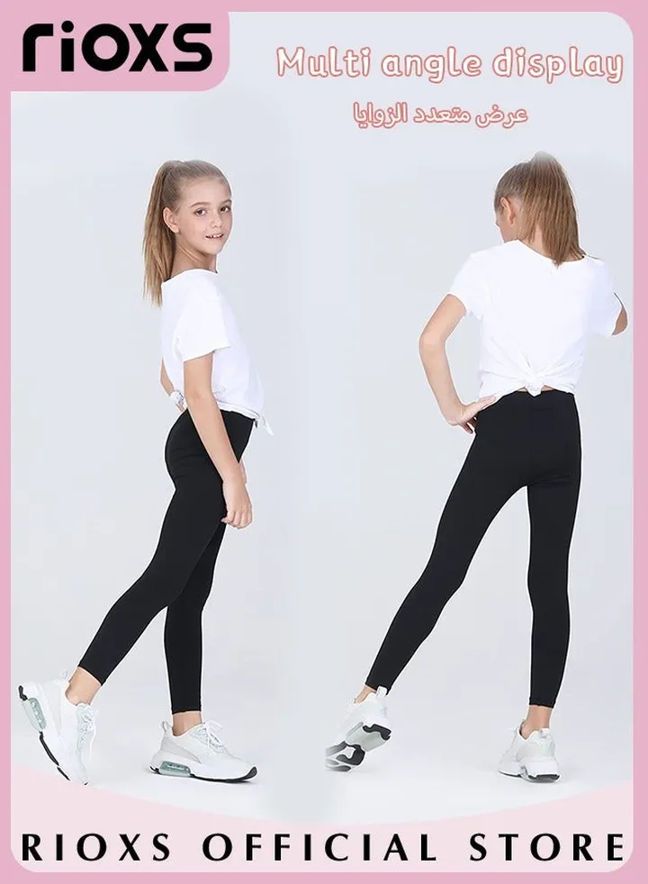 Little Kids Girls Cute Printed Stretchy Tights Opaque School Uniform Microfiber Leggings Knitted Pant for Dress