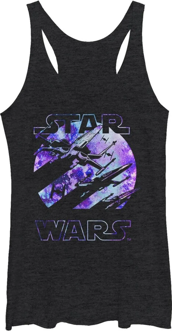 Women's Star Wars The Force Awakens X-Wing Racerback Tank Top - Black Heather - Medium