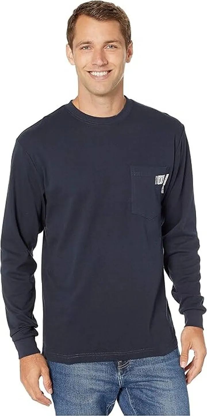 Wolverine FR (Flame Resistant) Long Sleeve Tee (Navy) Men's Clothing