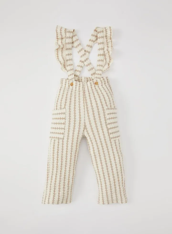 Regular Fit Striped Elastic Band Trousers