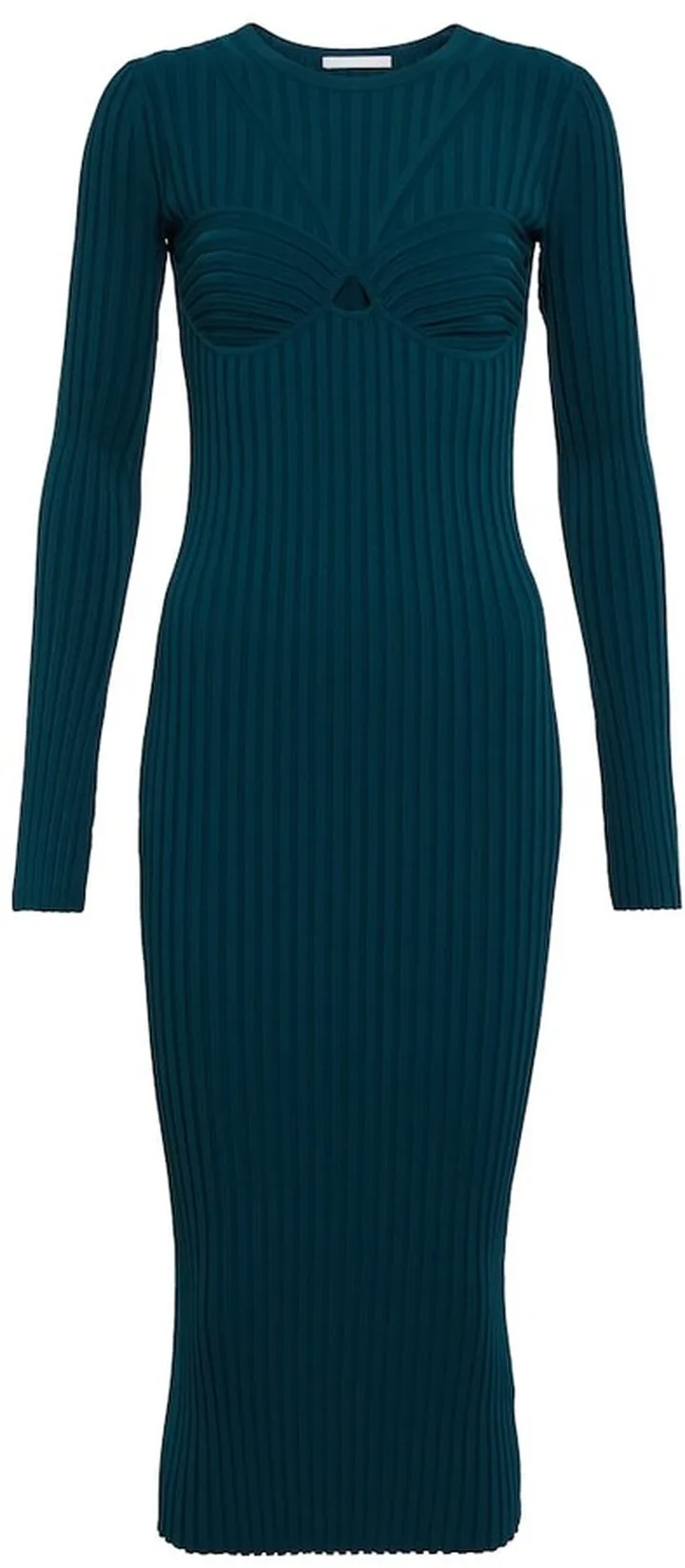 Ribbed-knit midi dress