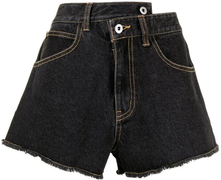 Washed Denim Shorts