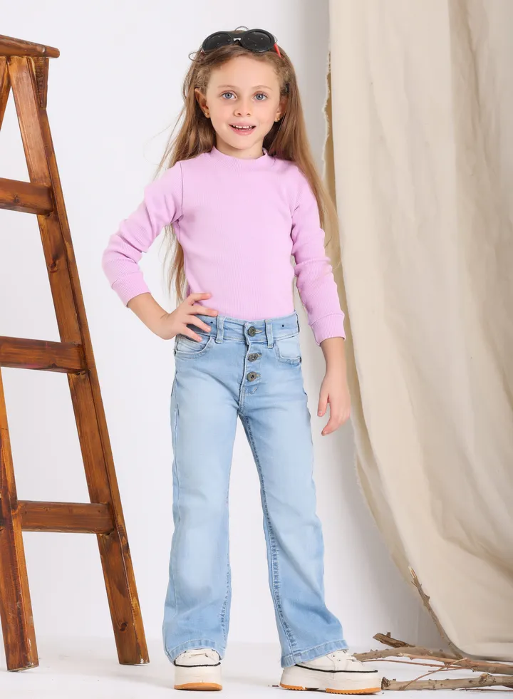 Charleston Jeans Trousers For Girls Light Blue Color 7039
