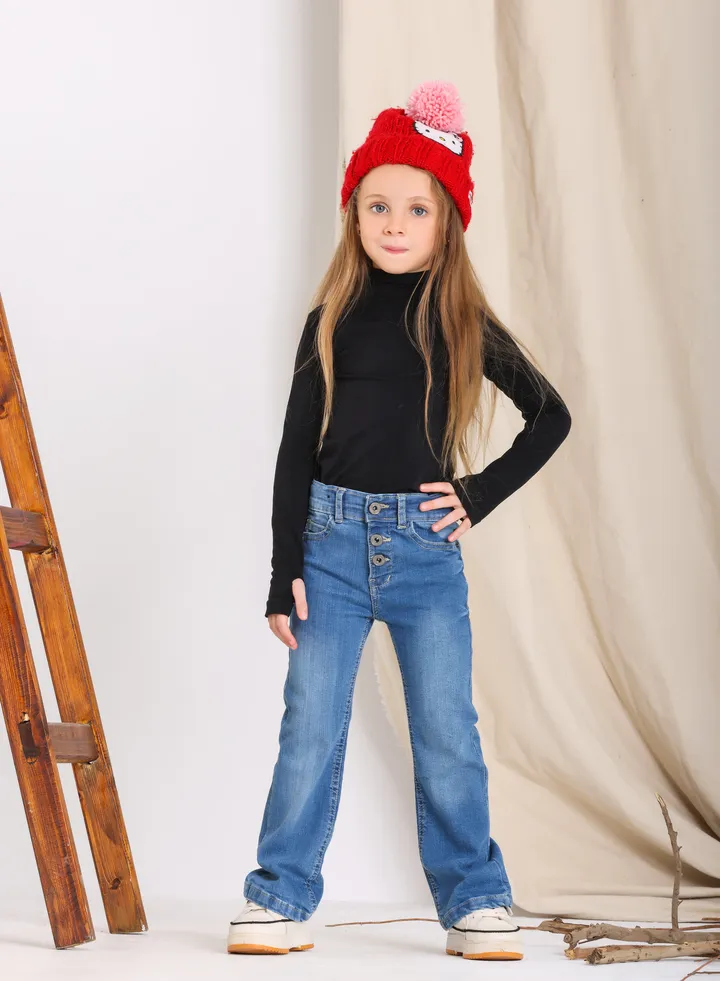 Charleston Jeans Trousers For Girls Blue Color 7038
