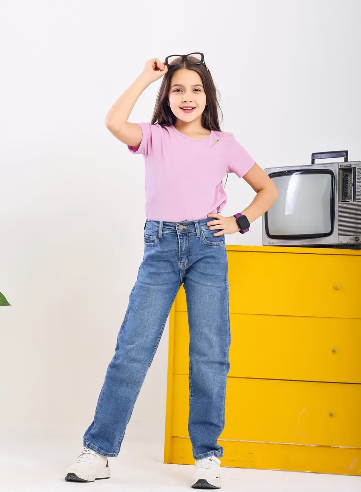 Jeans Trousers For Girls Blue Color
