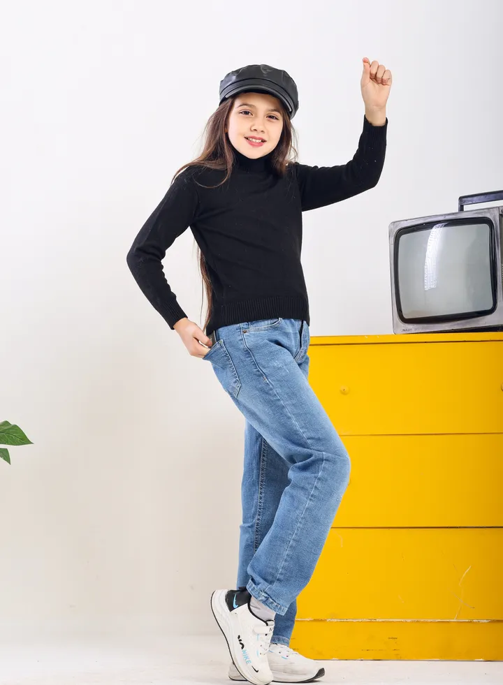 Jeans Trousers For Girls Light Blue Color 3009