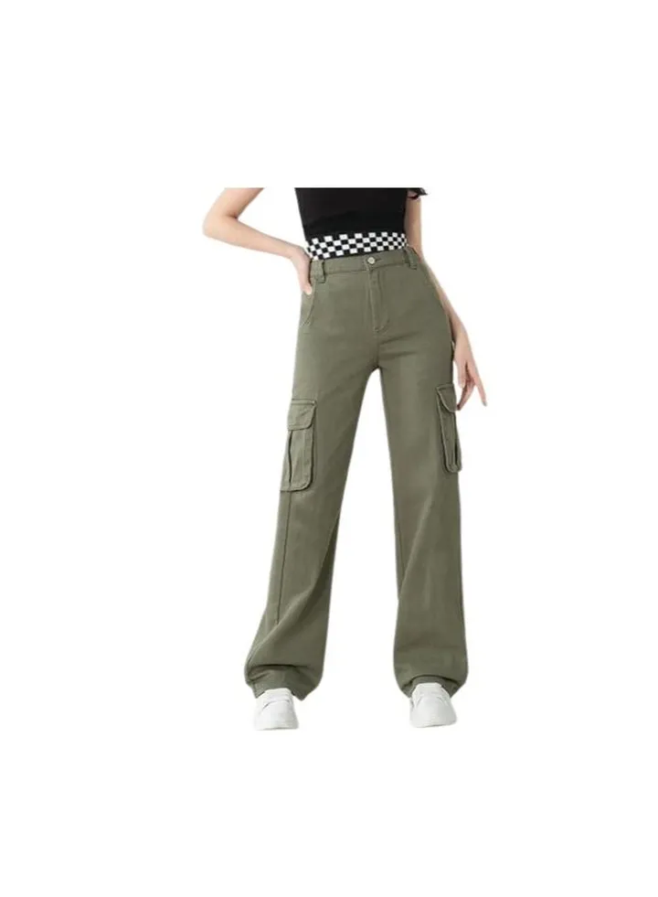 Jeans for girls, dark olive