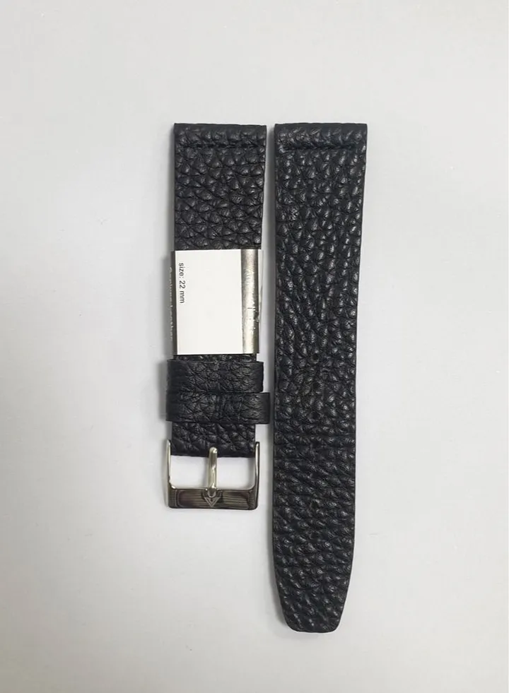 Genuine Leather 22mm Anti Allergic Watch Strap Black