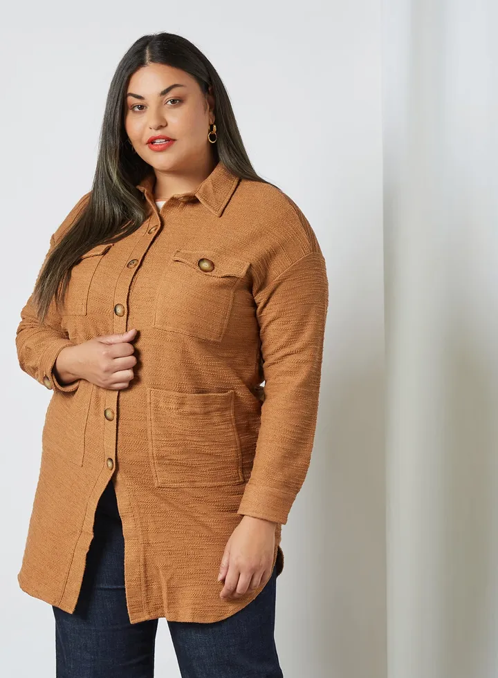 Longline Shirt Clear Brown