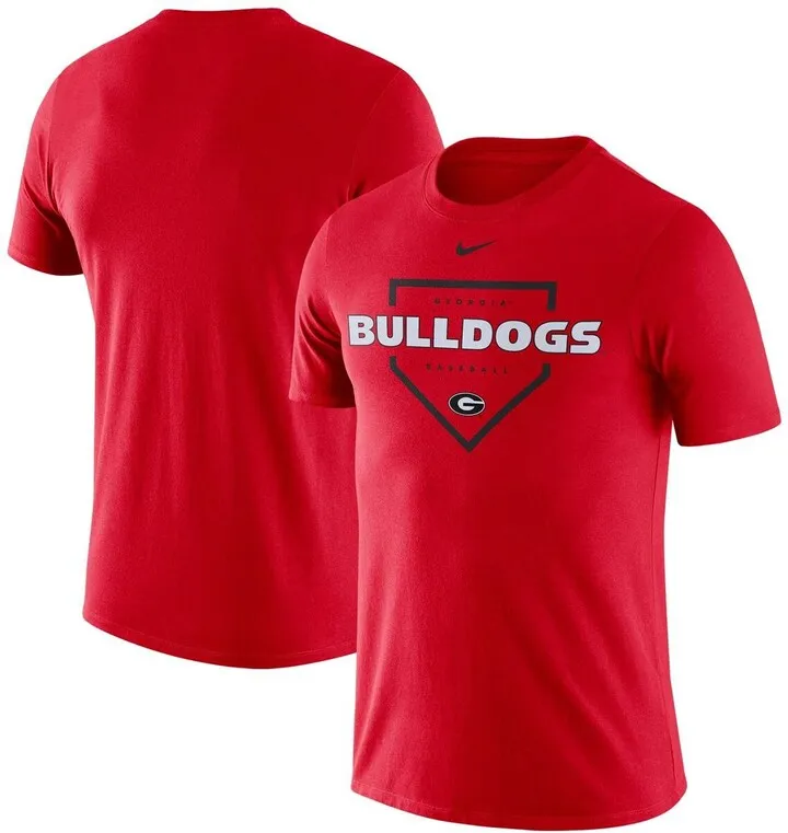 Men's Nike Red Georgia Bulldogs Baseball Plate Performance T-shirt