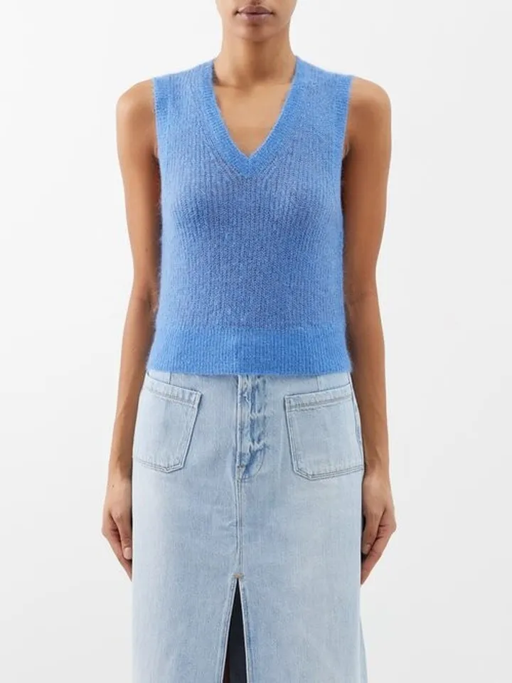Shrunken V-neck Sweater Vest