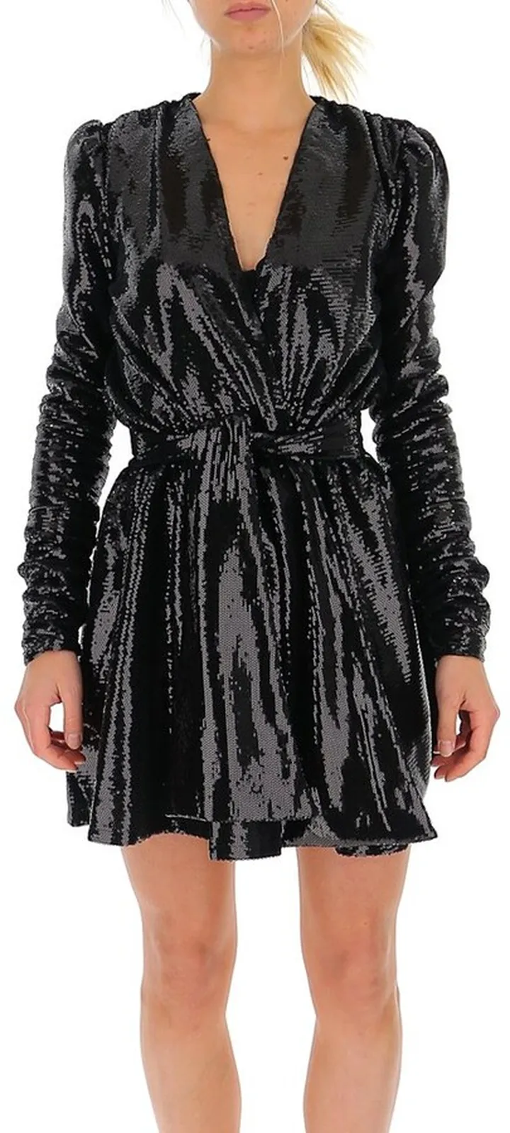 Amen Embellished V-Neck Mini Dress