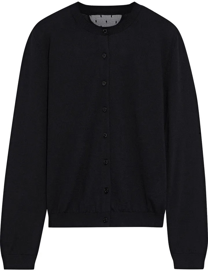 Point d'esprit-trimmed cashmere and silk-blend cardigan