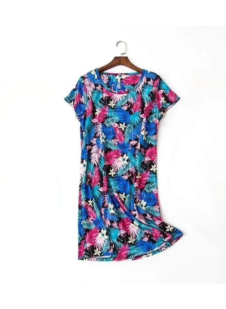 Cotton Homewear Knitted Sweet Short Sleeve Round Neck
