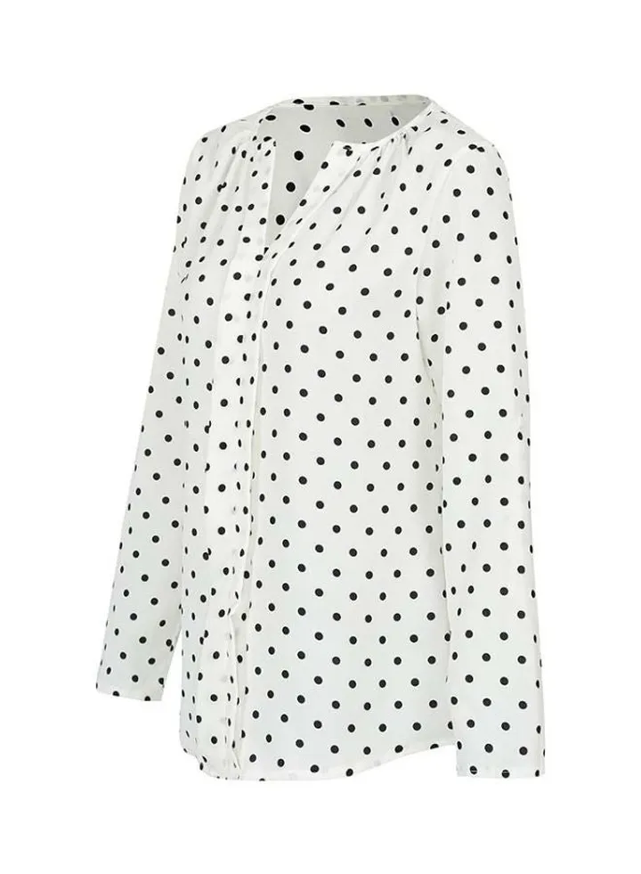 Polka Dot Printed Blouse White/Black