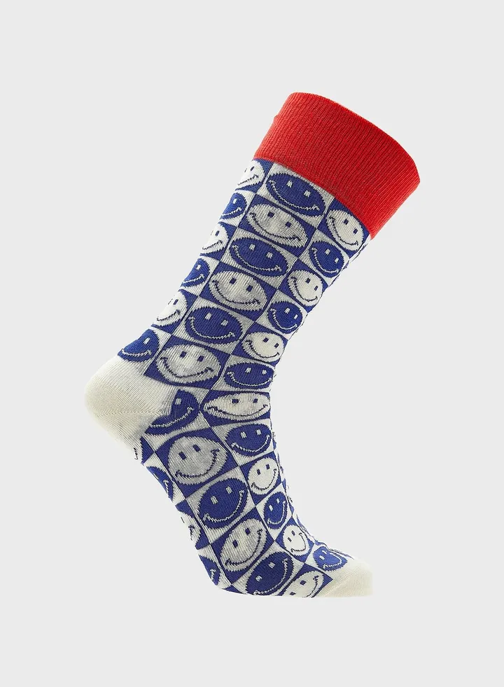 Squared Smiley Socks