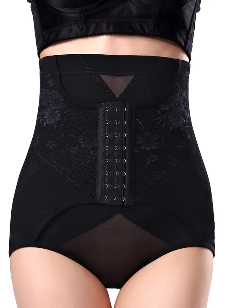 Floral Slimming Breathable Shapewear Black