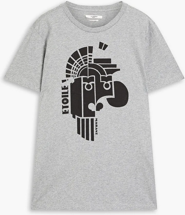 Zaof mélange printed cotton-jersey T-shirt