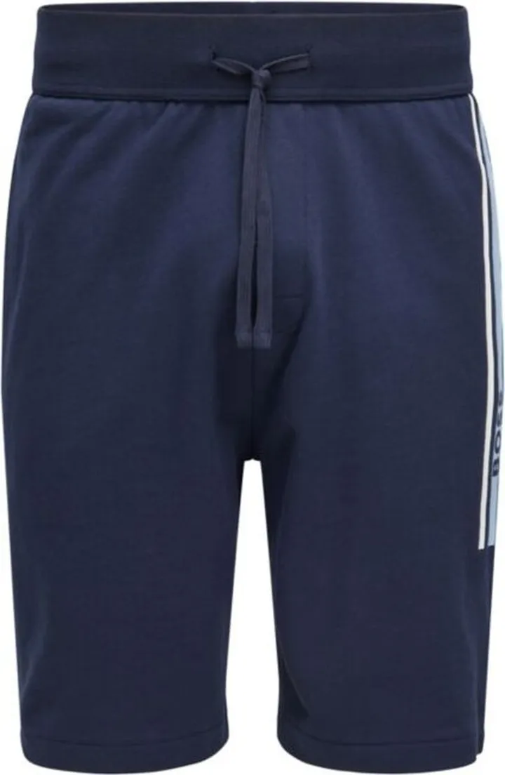 Drawstring shorts in French terry with stripes and logo