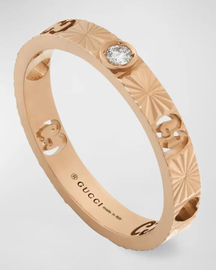 18k Rose Gold Icon Diamond Heart Ring