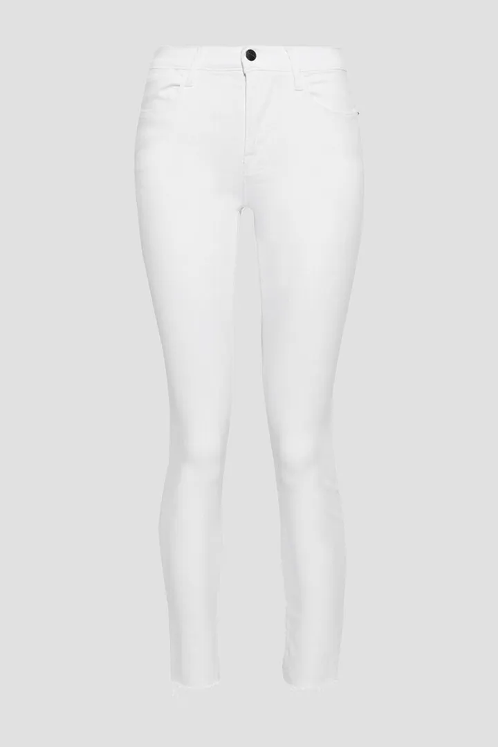 Le High Skinny cropped frayed mid-rise skinny jeans