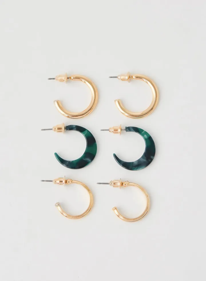 3 Pair Fashionable Earrings