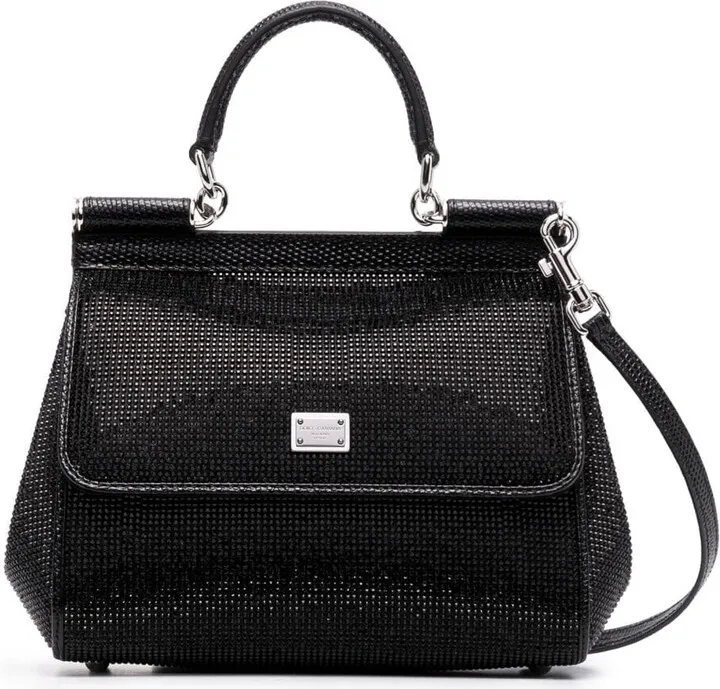 Rhinestone-Embellished Shoulder Bag
